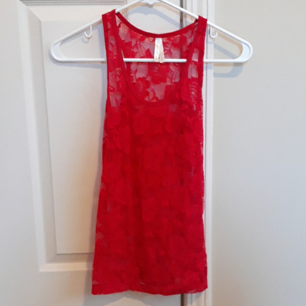 Red Lace Tank Top